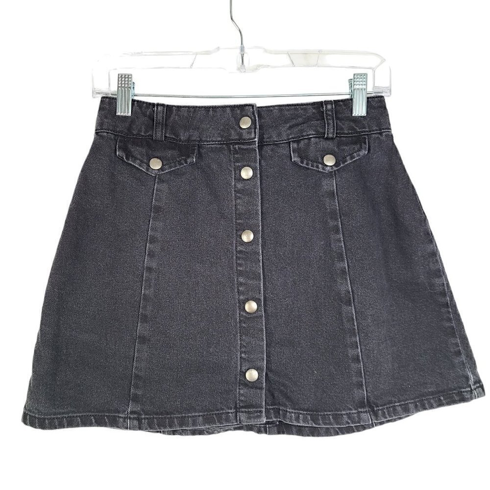 BDG × Urban Outfitters Button Up A-Line Black Denim Skirt Y2K